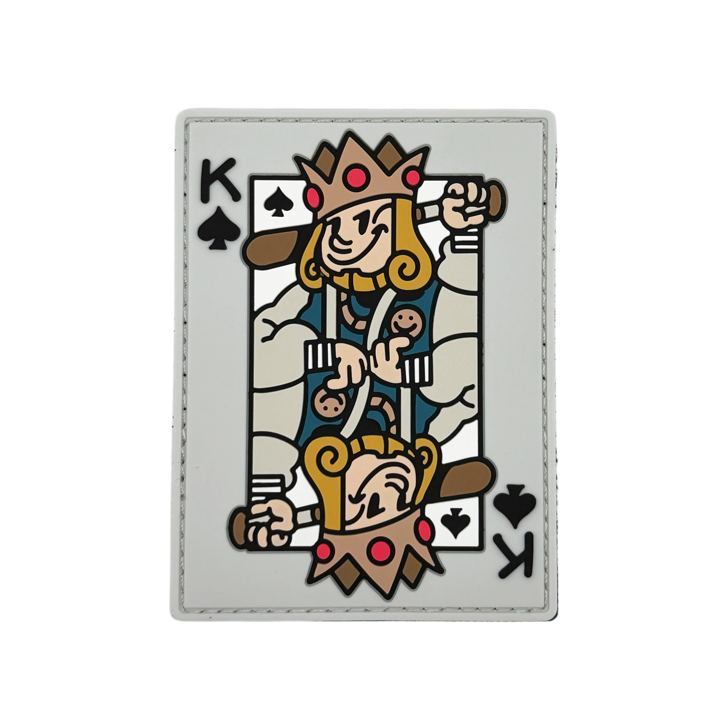 King of Spades Patch depicting a king playing card with a crown and baseball bat