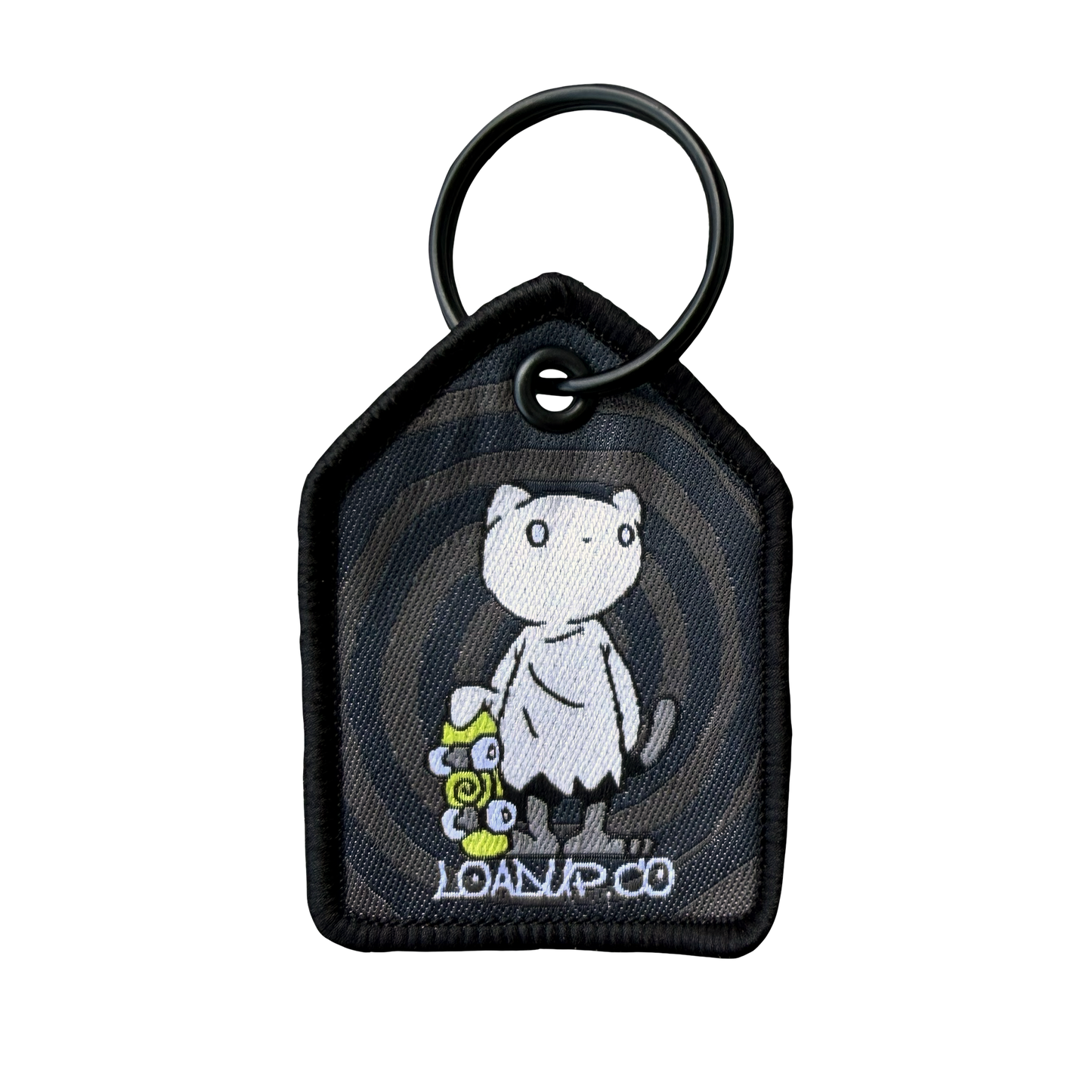 Skate Ghost Cat Mini Keytag