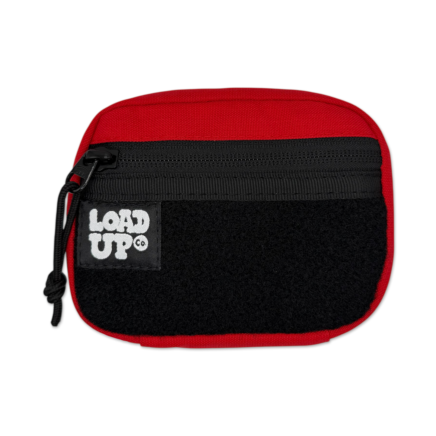 Companion 003 Modular Pouch - Red Cordura front side with zipper and velcro loop area for patches.