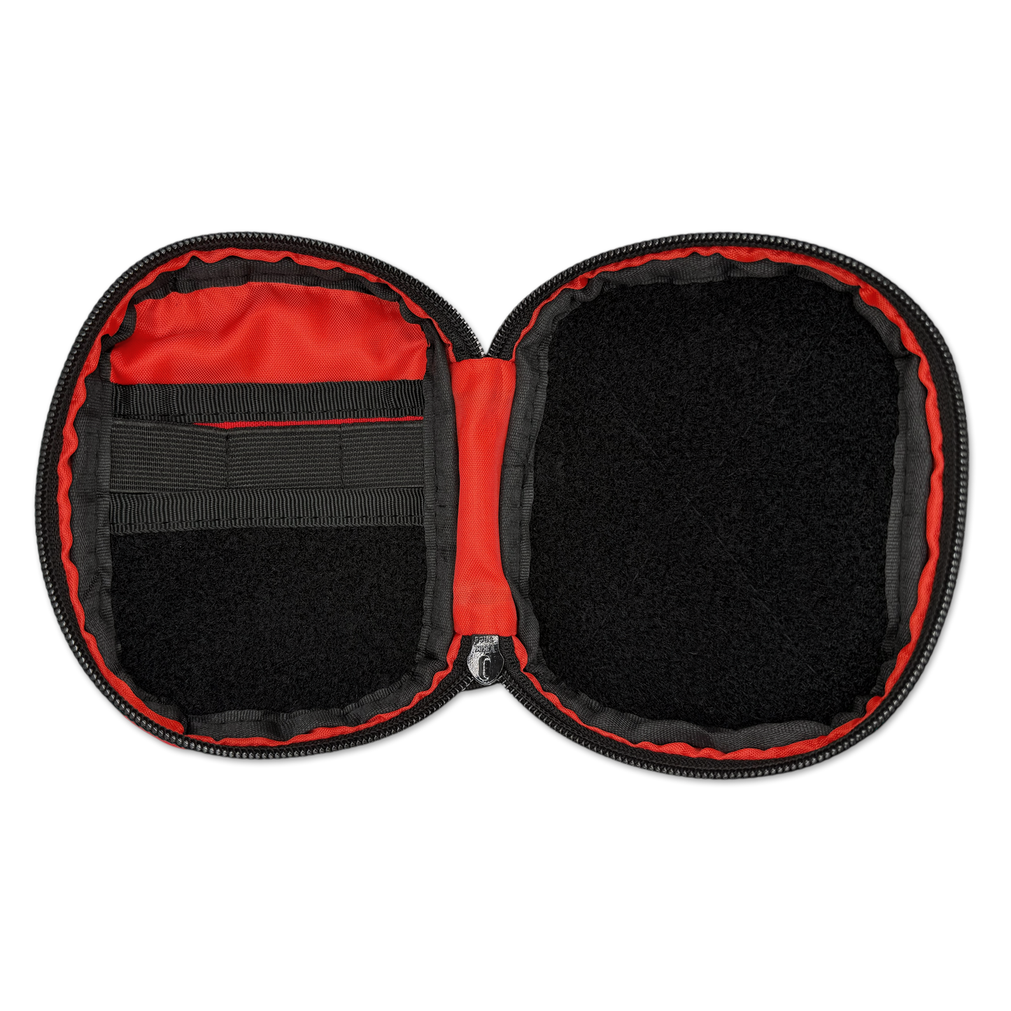 Companion 003 Modular Pouch - Red Cordura inside featuring 3 organizer elastics and soft velcro loop for patches or modular inserts.