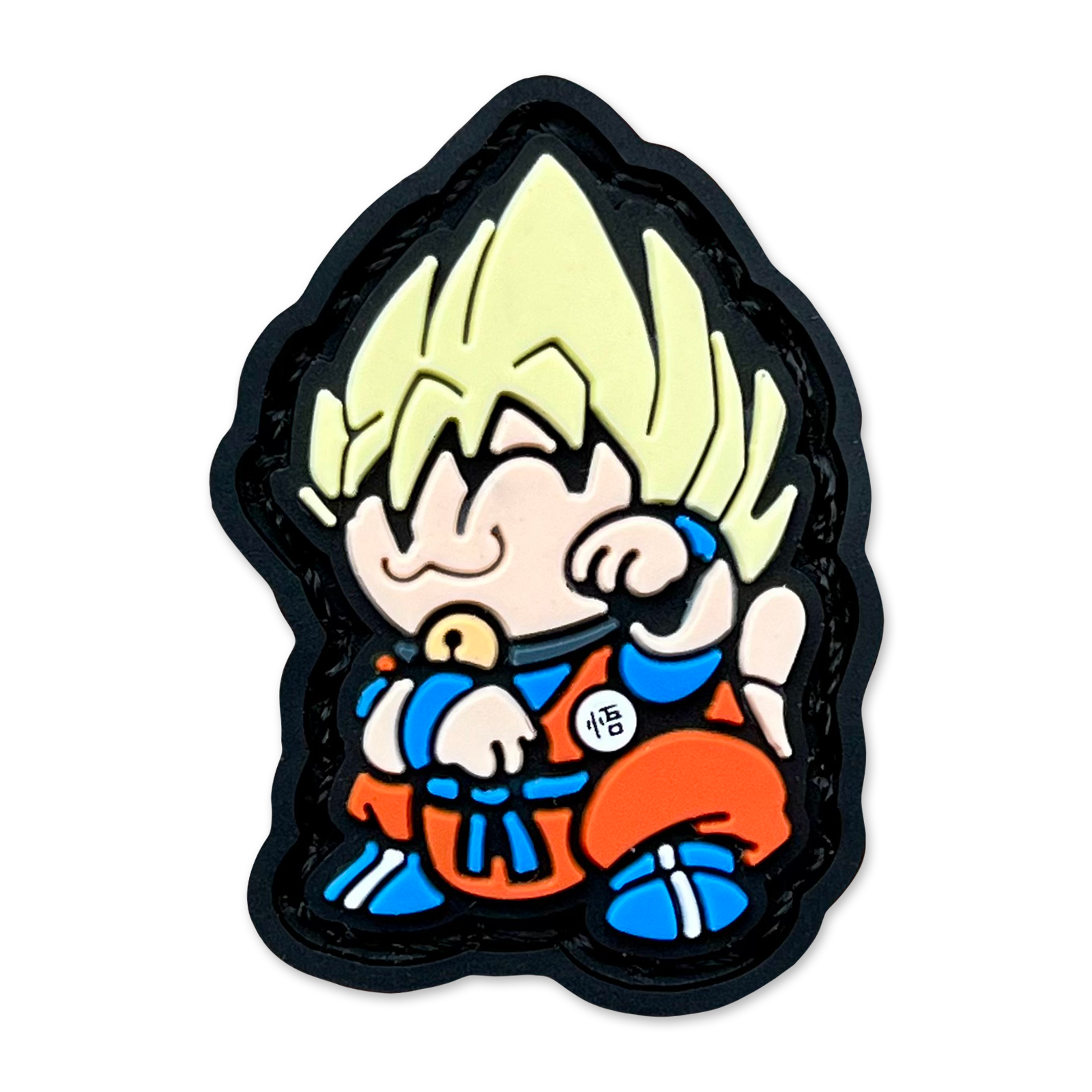 DBZ2 Neko RE Dragon Ball PVC ranger eye morale patch - Colorful character patch with spiky hair on a white background