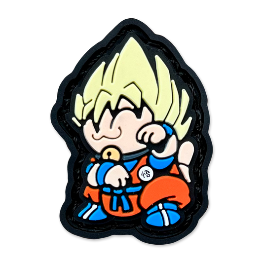 DBZ2 Neko RE Dragon Ball PVC ranger eye morale patch - Colorful character patch with spiky hair on a white background