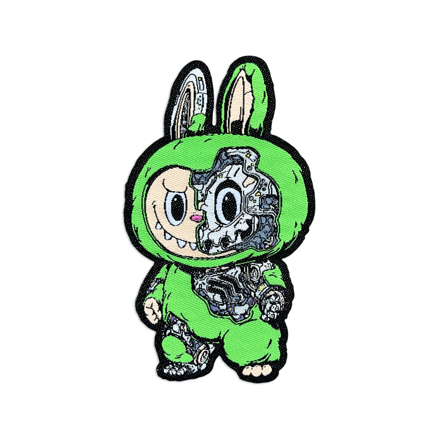 Mechasoul Monster Patch showing a cute lime colored mechanical monster.