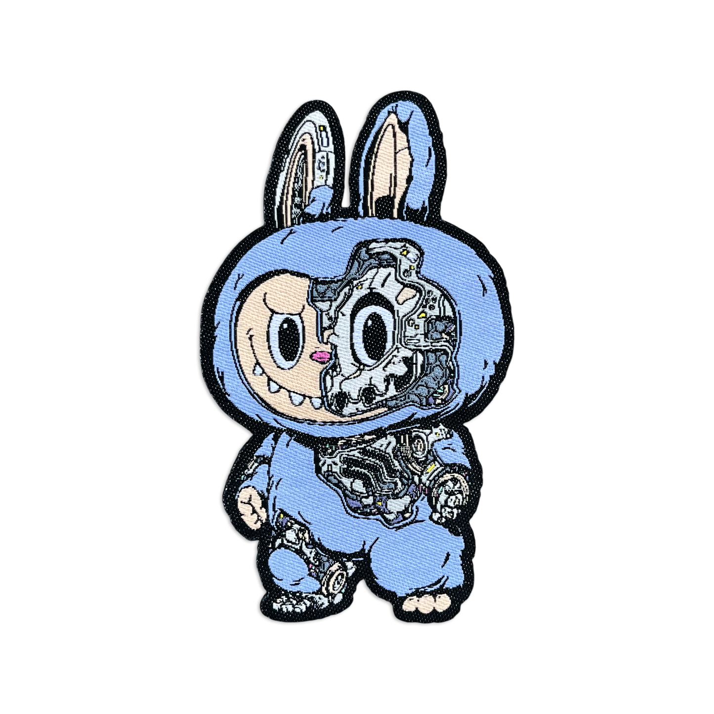 Mechasoul Monster Patch showing a cute periwinkle mechanical monster.