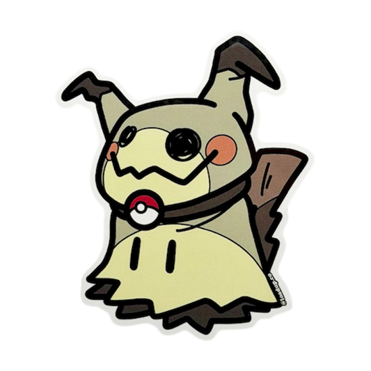 Mimikyu Neko Sticker depicting a yellow monster vinyl sticker.