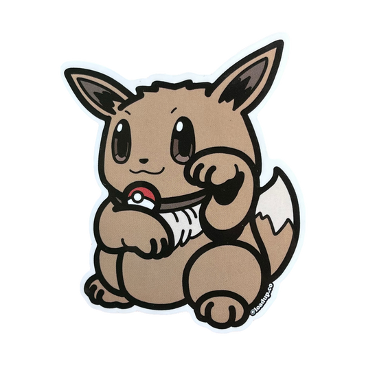 Neko 22 Sticker of a cute cartoon character in a lucky cat maneki-neko pose.