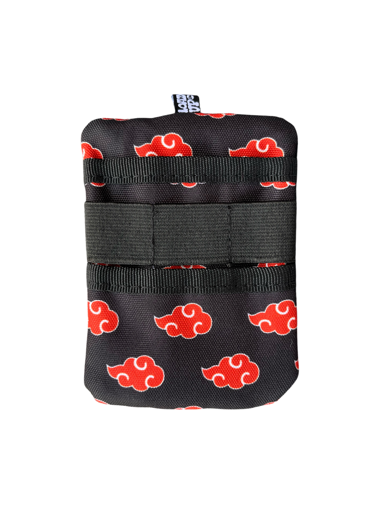 Sidekick 002 Pouch - Akatsuki pocket organizer featuring a anime-inspired red cloud pattern with 3 elastic bands.