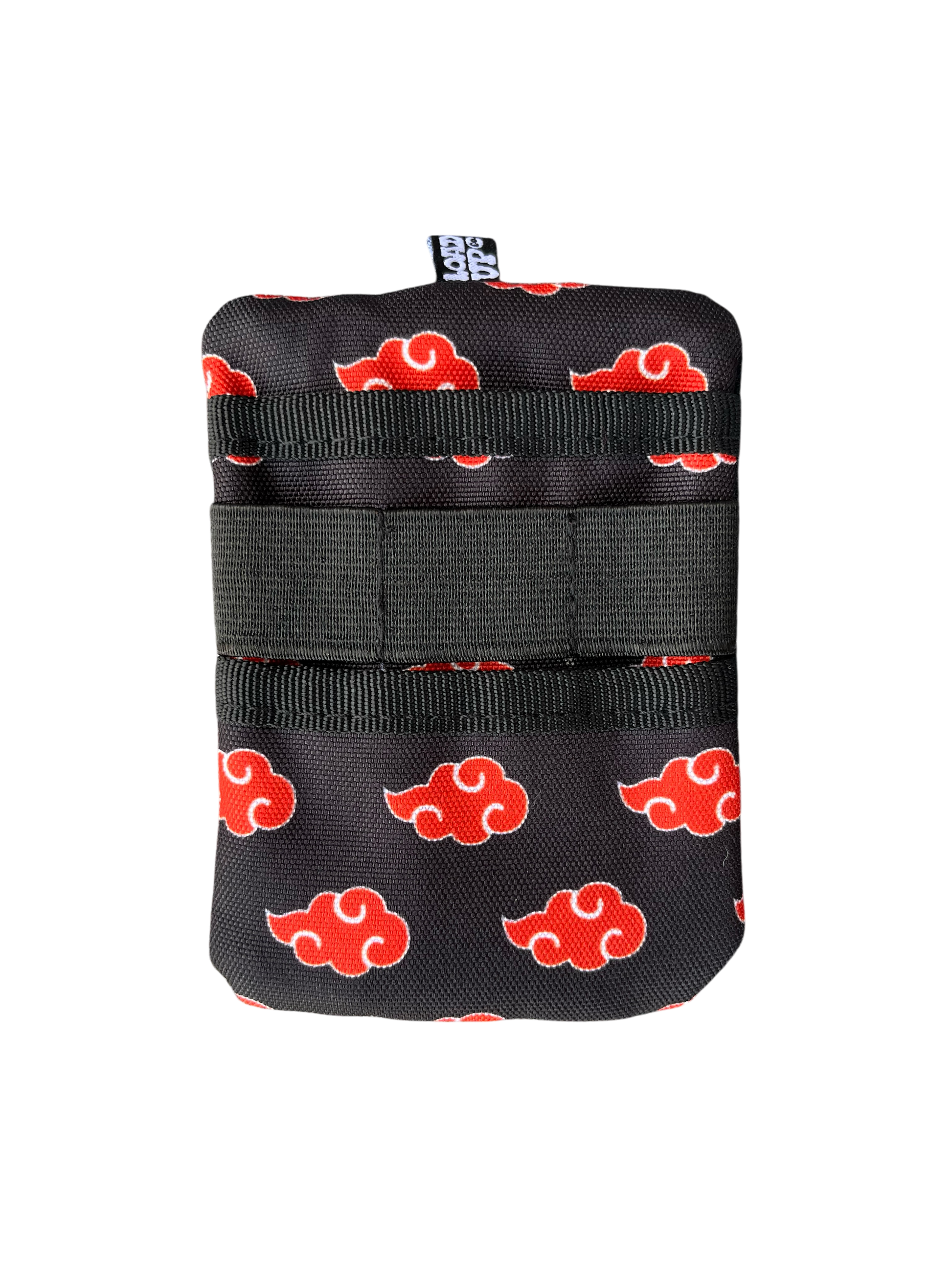 Sidekick 002 Pouch - Akatsuki pocket organizer featuring a anime-inspired red cloud pattern with 3 elastic bands.