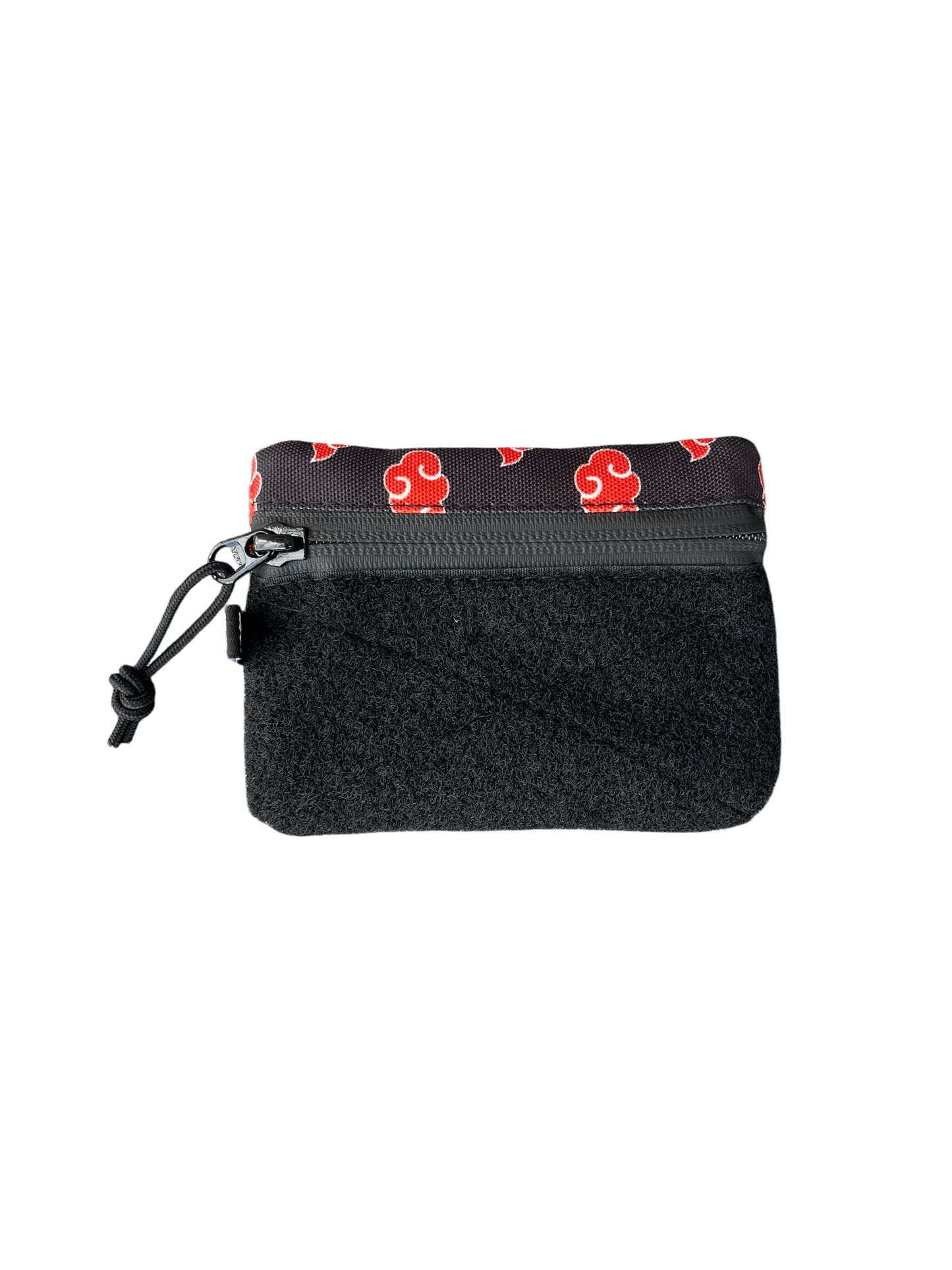 Sidekick 002 Pouch - Akatsuki pocket organizer featuring a anime-inspired red cloud pattern with velcro loop and zipper.