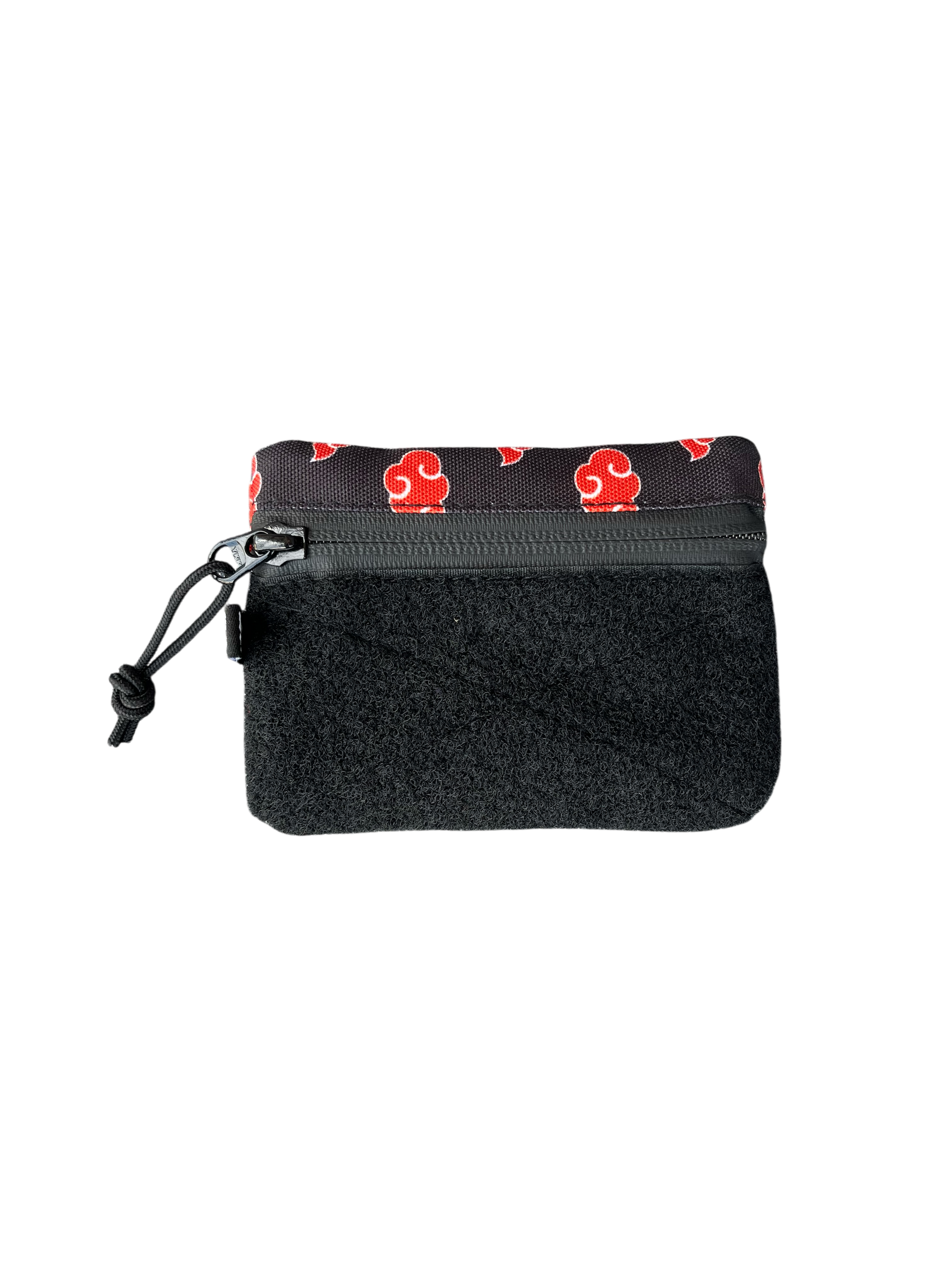 Sidekick 002 Pouch - Akatsuki pocket organizer featuring a anime-inspired red cloud pattern with velcro loop and zipper.