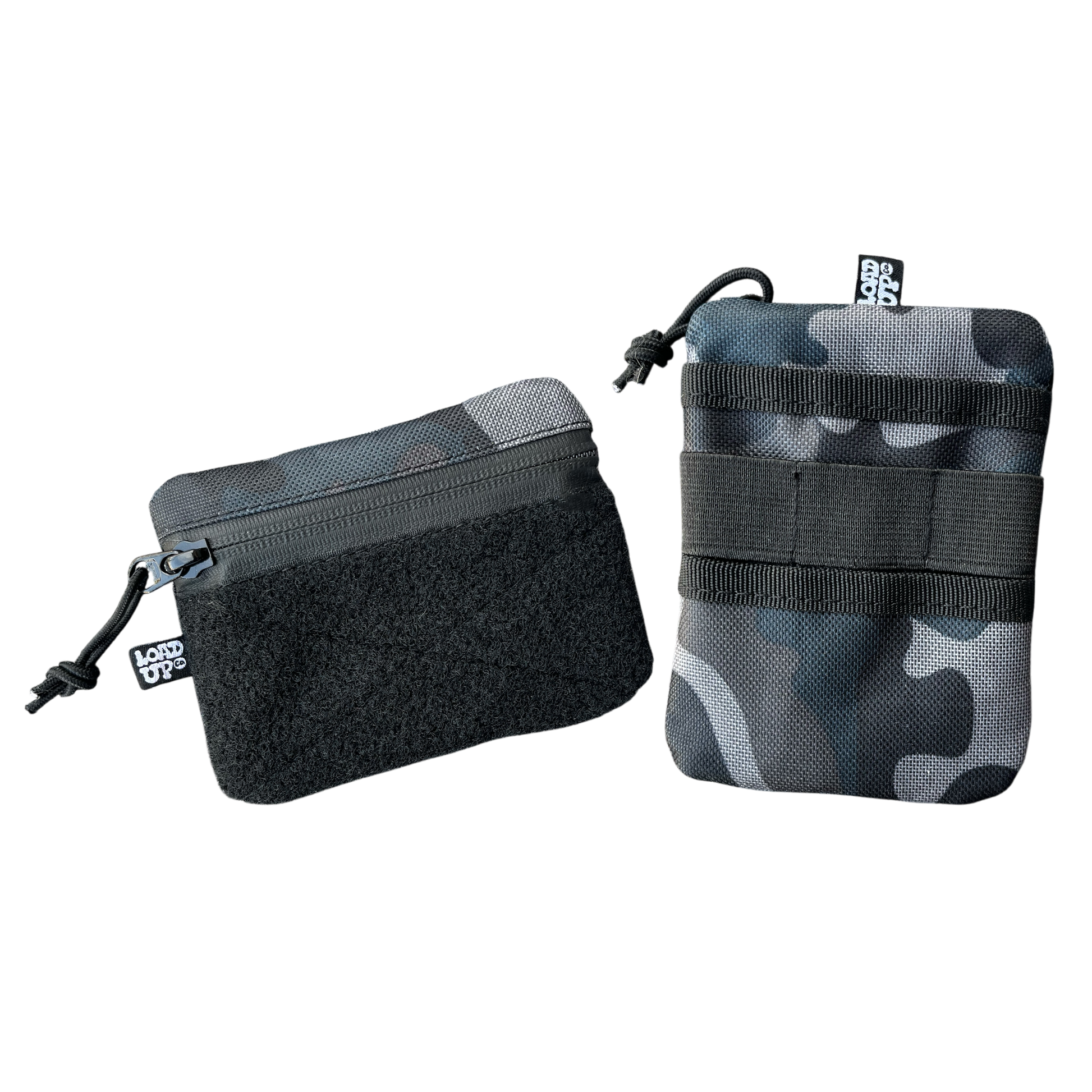 Sidekick 002 Pouch - Dark Camo pocket organizer front side and back side view.