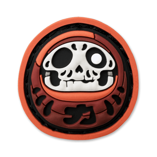 Skull Daruma V2 RE ranger eye patch showing a red daruma doll with a skull for a face.