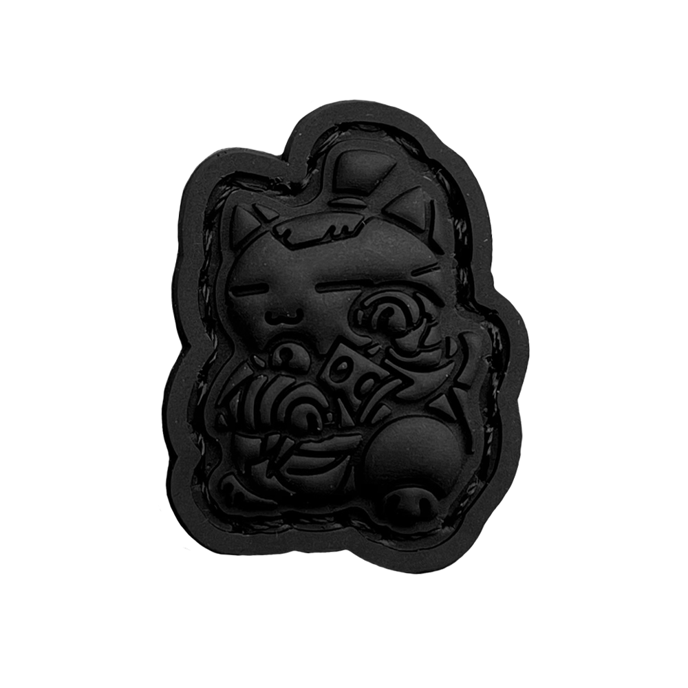 Sokka Neko Blackout RE of a cartoon character sitting in a lucky cat maneko pose.