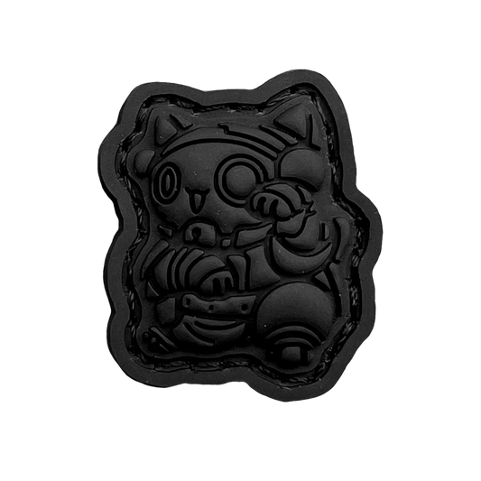 Blind Bandit Neko Blackout RE of a cartoon character in a lucky cat maneko pose.