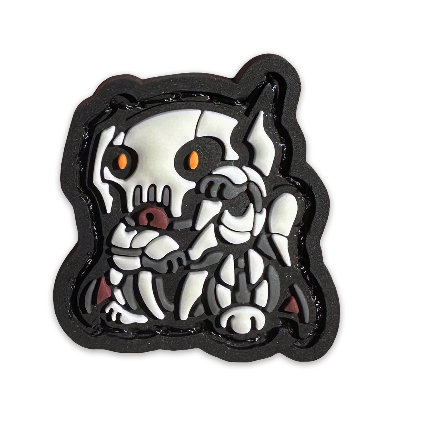 General Grievous Neko RE PVC ranger eye morale patch of a robotic white character in a lucky cat maneki-neko pose.