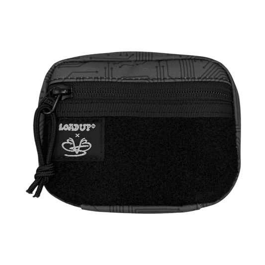 Companion 003 Modular Pouch - Grey Circuit front side with zipper and velcro loop area for patches.