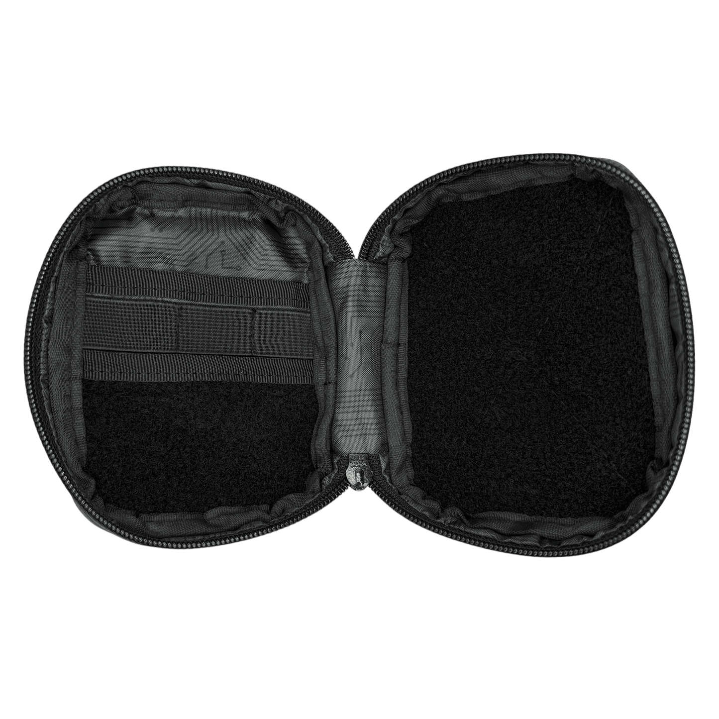 Companion 003 Modular Pouch - Grey Circuit inside featuring 3 organizer elastics and soft velcro loop for patches or modular inserts.