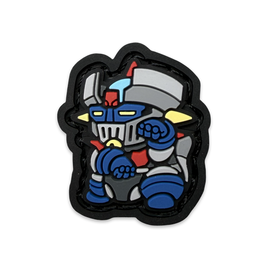 Mecha Robot Neko RE PVC ranger eye morale patch of a robot in a lucky cat maneki neko pose.