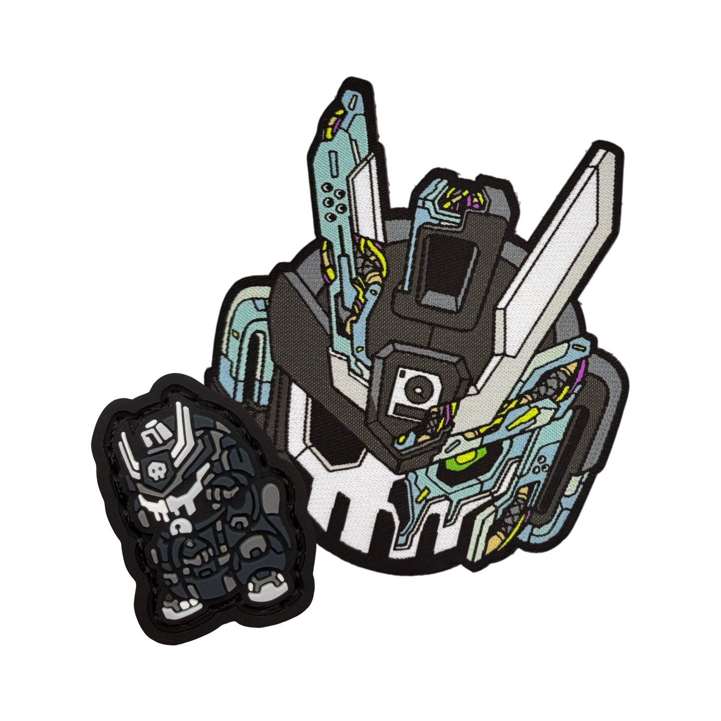 Mechasoul TEQ63 Patch & Neko RE Woven patch of Quiccs TEQ63 character Mecha style and PVC ranger eye neko patch.