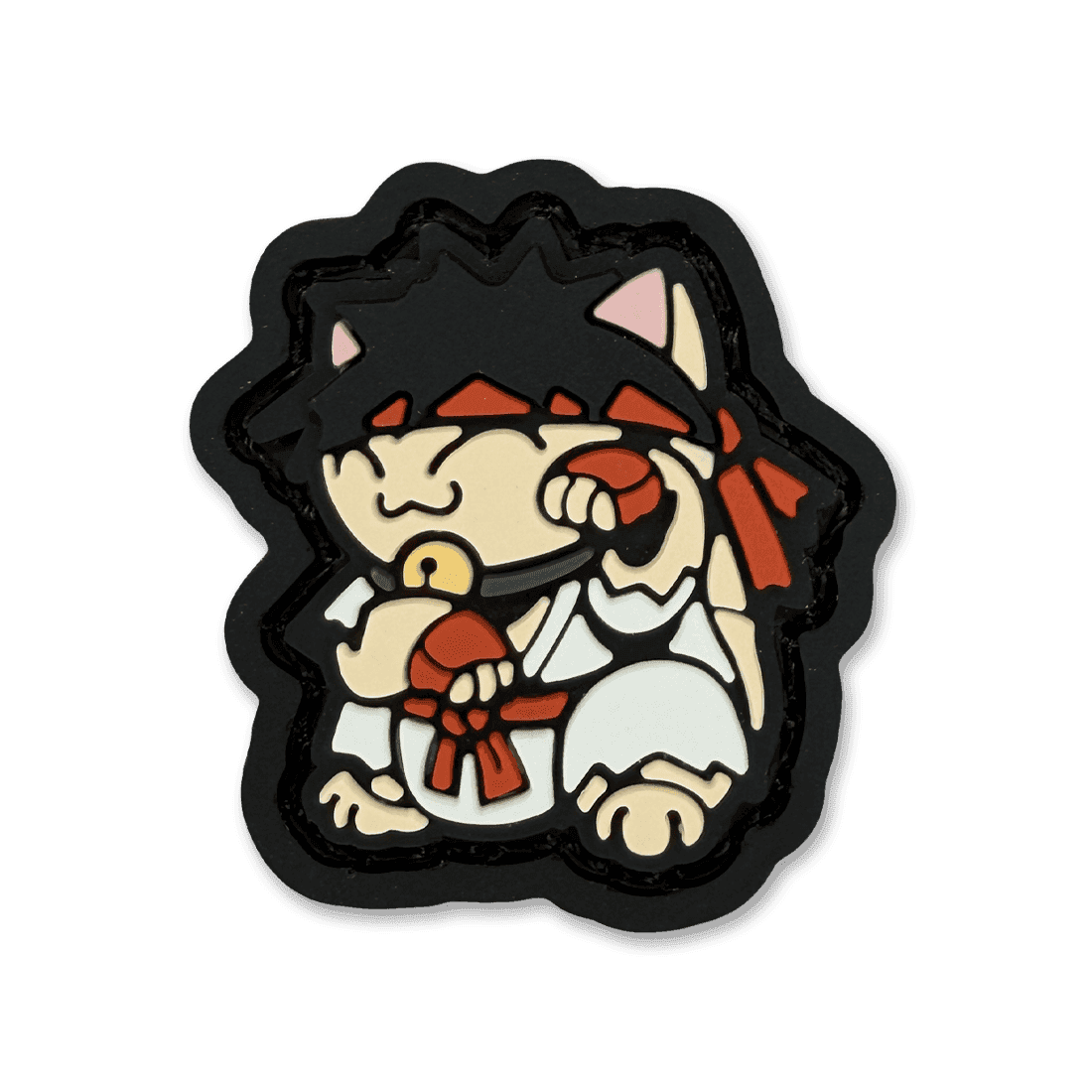 Cute Ryu Neko RE ranger eye patch featuring a cat in martial arts attire with a headband