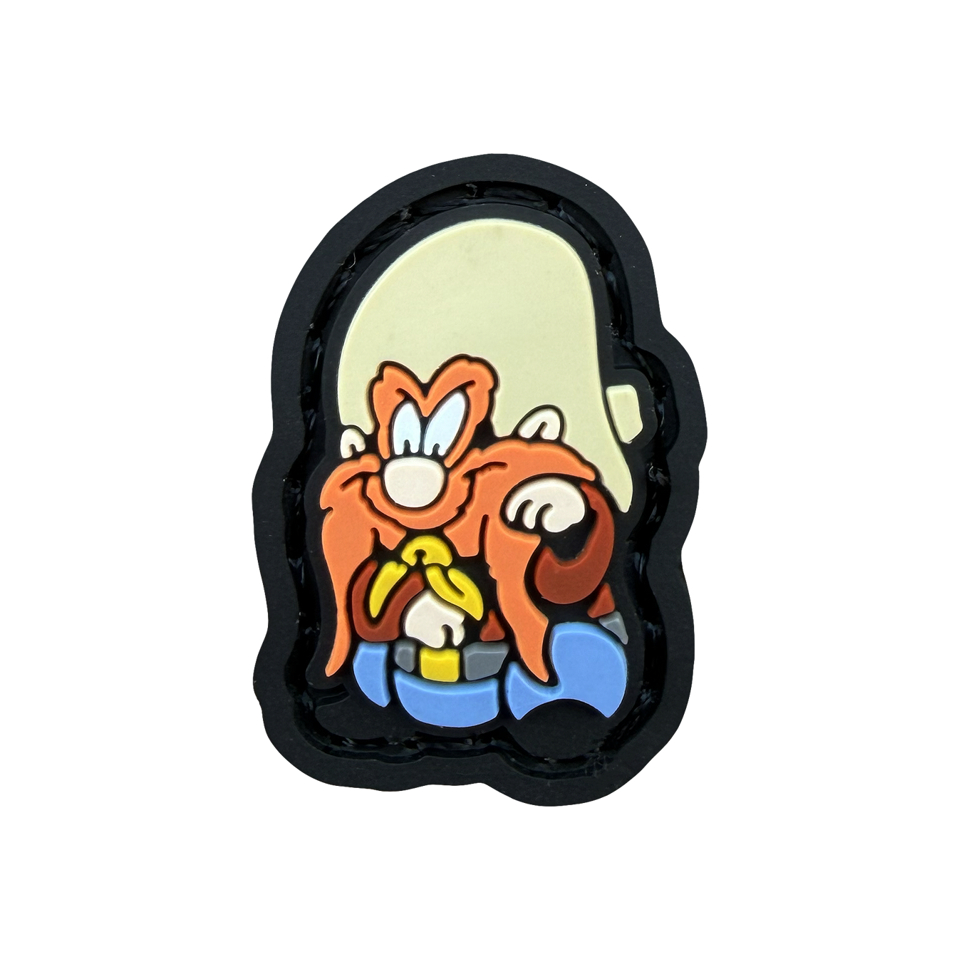 Sam Cowboy Neko RE ranger eye pvc morale patch of a man with an orange beard sitting in a lucky cat maneki neko pose