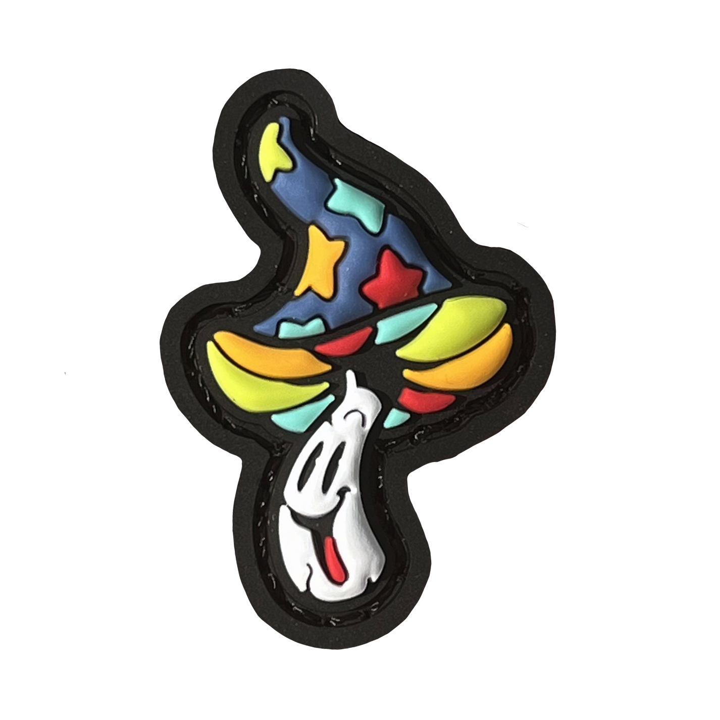 Shroomie RE - Candy PVC ranger eye morale patch of a colorful  mushroom character.