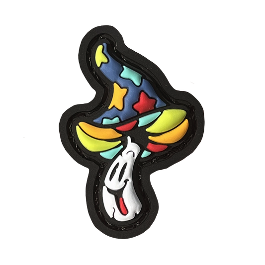 Shroomie RE - Candy PVC ranger eye morale patch of a colorful  mushroom character.