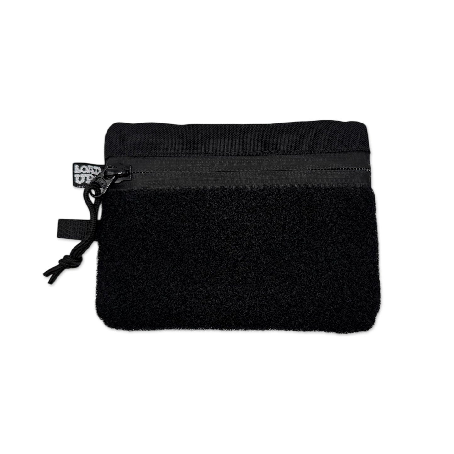 An image of the LOADUP Sidekick 003 Pouch - Black showing the front of the every day carry velcro pouch.