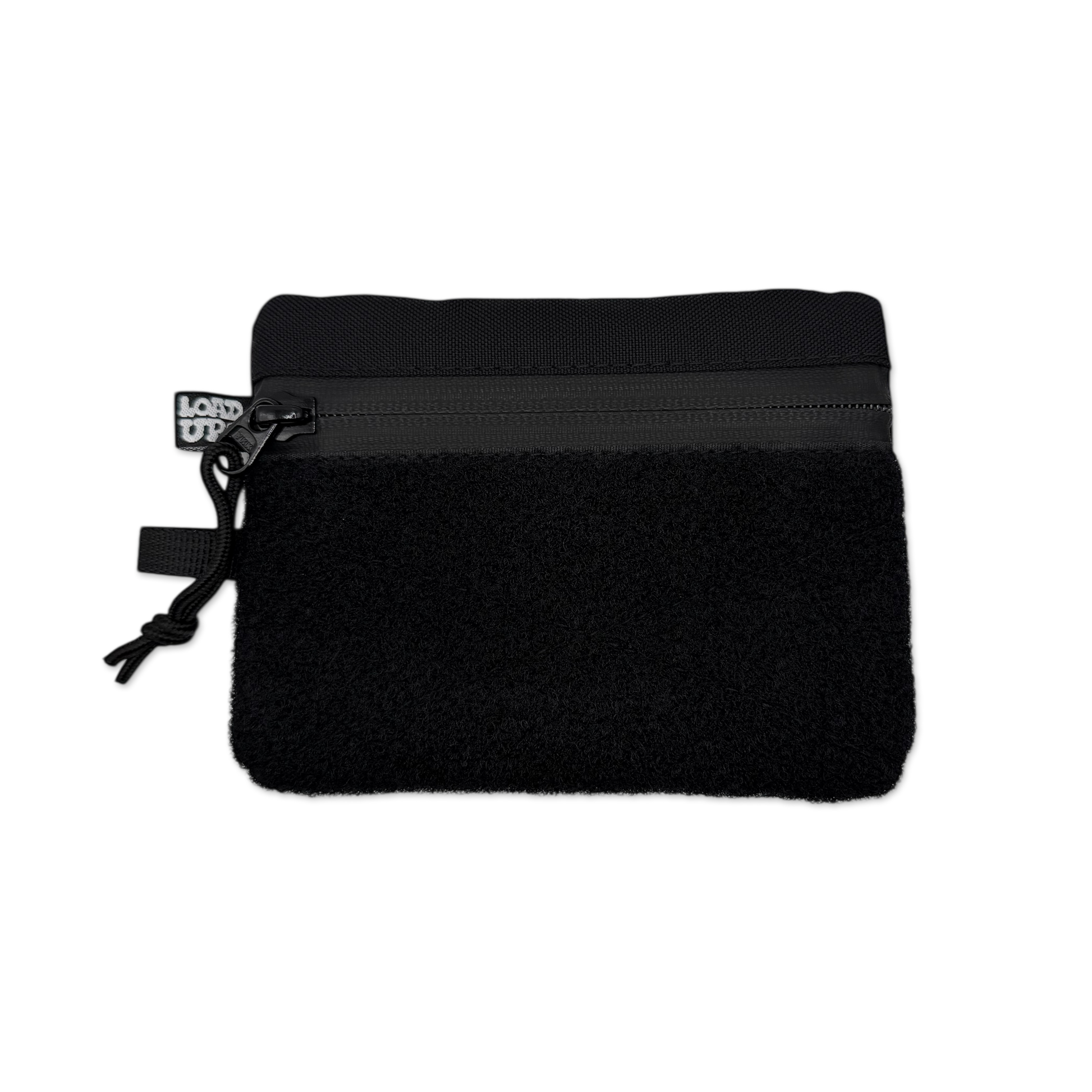 An image of the LOADUP Sidekick 003 Pouch - Black showing the front of the every day carry velcro pouch.