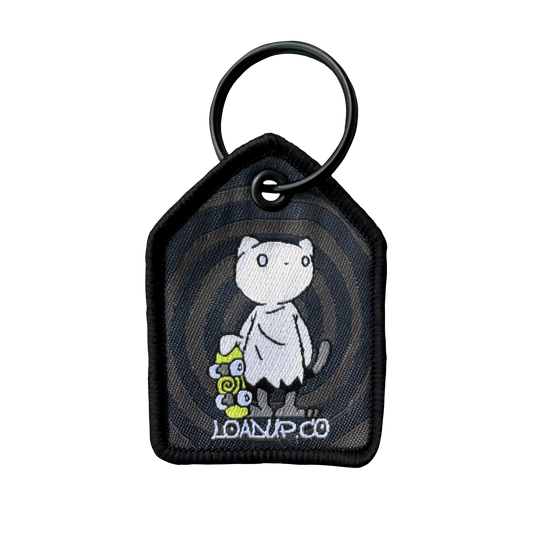 Skate Ghost Cat Mini Keytag