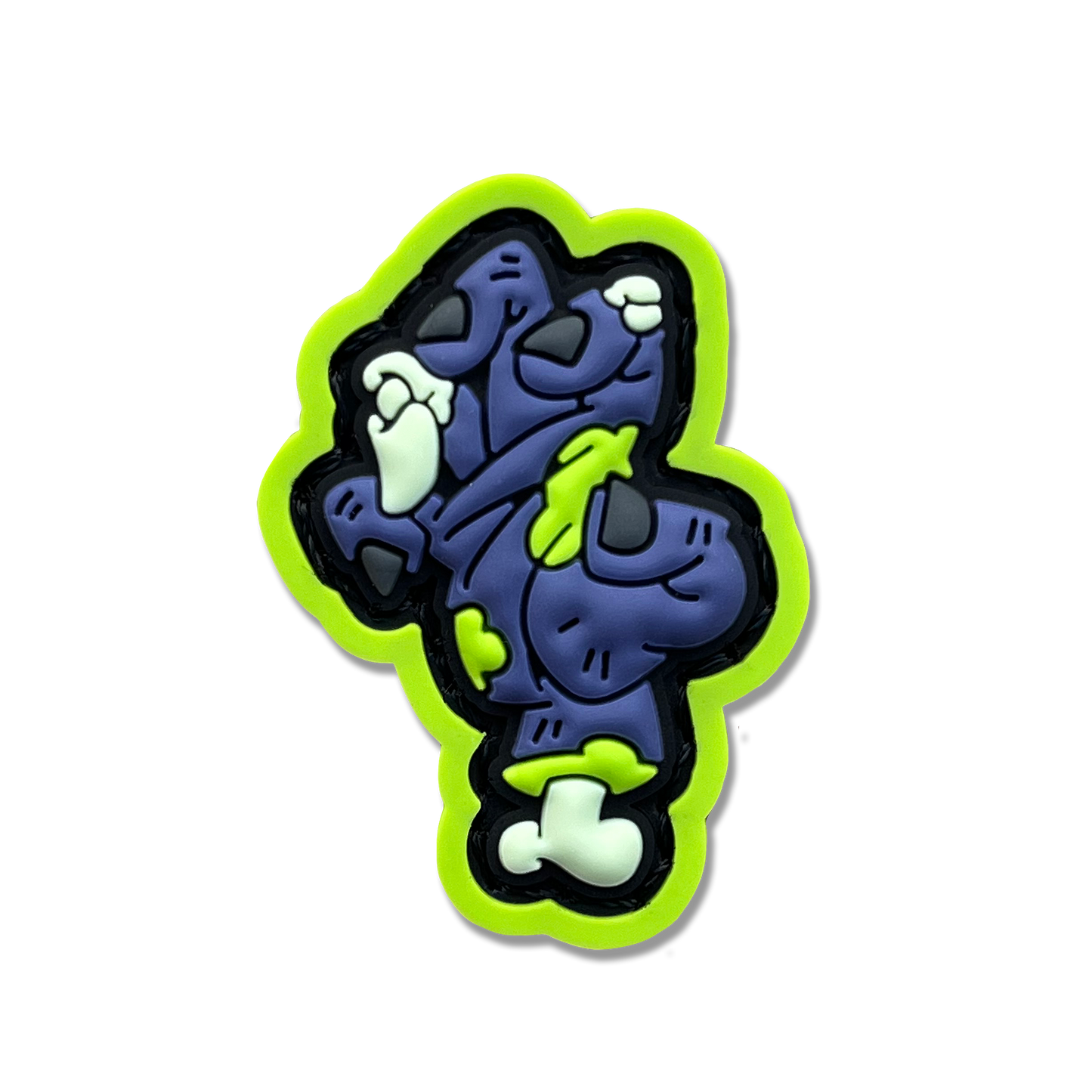 Zombie Hand RE - Toxic PVC ranger eye morale patch of a green and purple zombie hand with exposed bones.